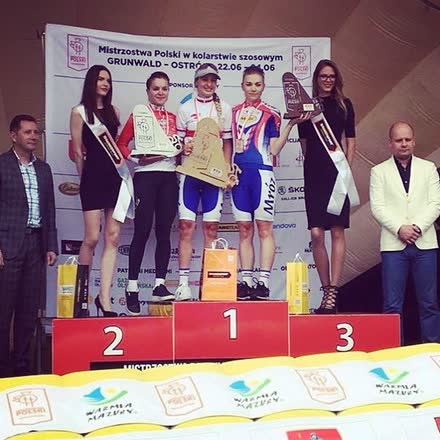 Podium Mistrzostw Polski w kolarstwie szosowym